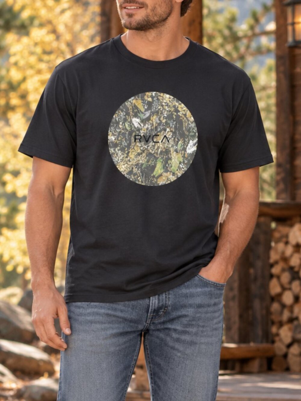 NWT RVCA Graphic Tee Mens Size Large 100% Cotton Nature Print